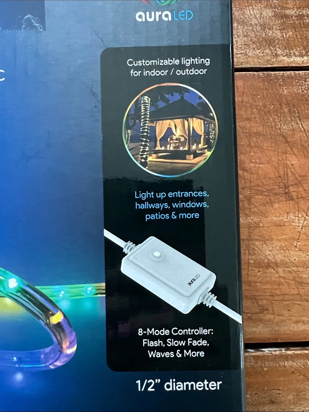 AuraLED Multicolor LED Strip Light with 8-Mode Controller